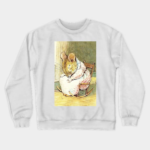 Mouse Asleep in Rocking Chair - Beatrix Potter Crewneck Sweatshirt by forgottenbeauty